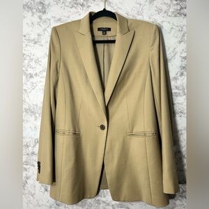 Ann Taylor Tan Blazer women Sz 10 EUc